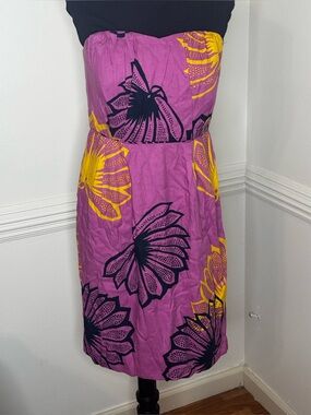 Sariah Satin-Look Fuchsia Strapless Dress